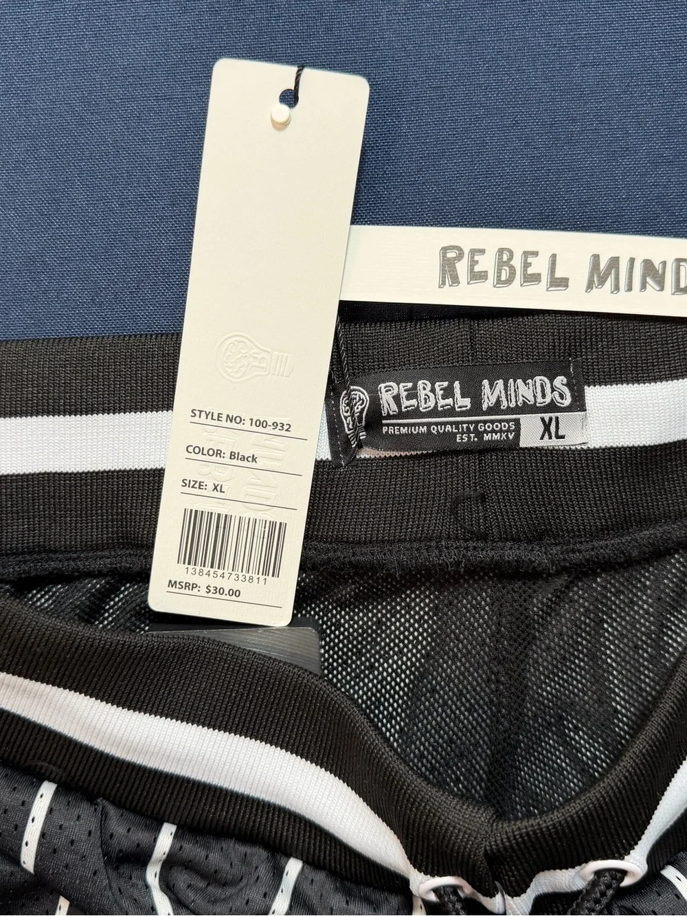 Rebel Minds Polyester Size XL NWT Pinstripe Mesh Shorts